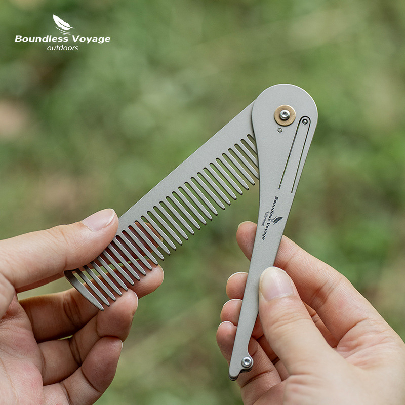 Comb Pocket Titanium - Антистатическая складная расческа из чистого титана,